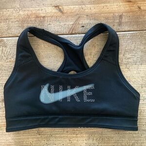 Nike Black Sports Bra with Silver Logo